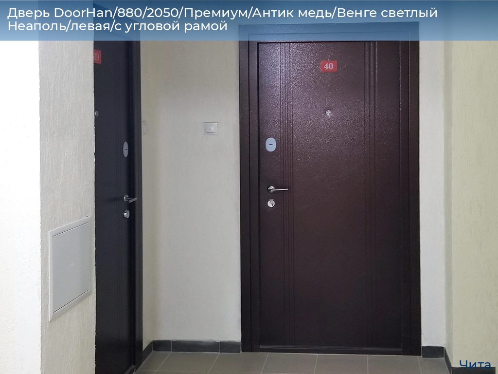 Дверь DoorHan/880/2050/Премиум/Антик медь/Венге светлый Неаполь/левая/с угловой рамой, chita.doorhan.ru