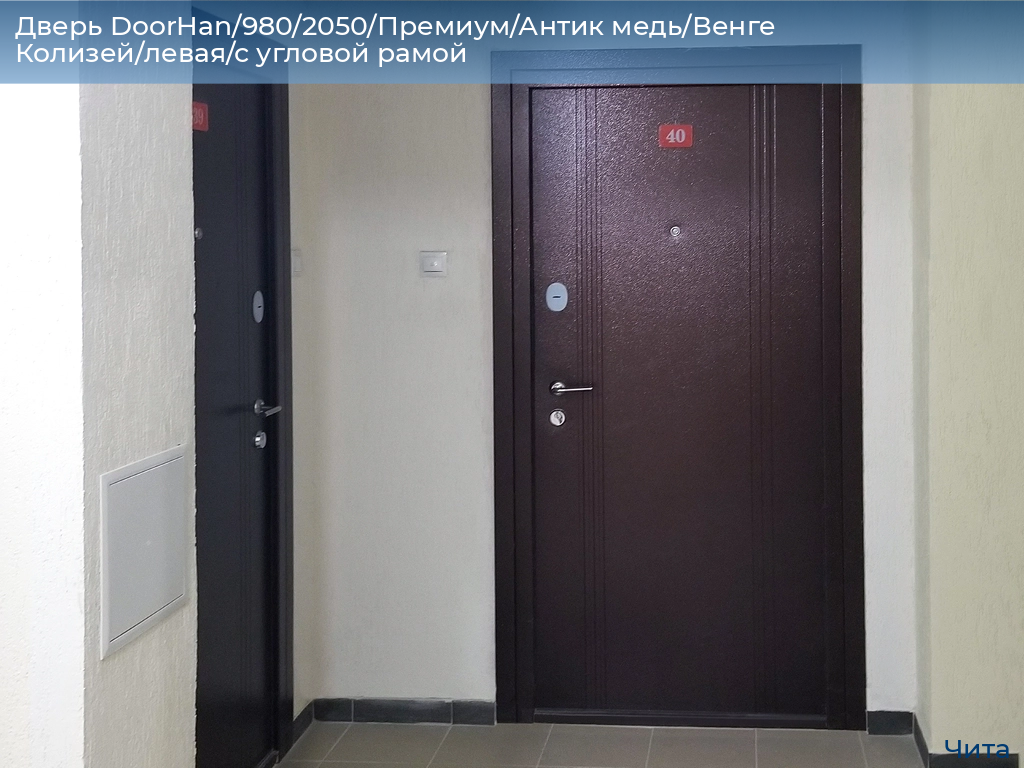 Дверь DoorHan/980/2050/Премиум/Антик медь/Венге Колизей/левая/с угловой рамой, chita.doorhan.ru